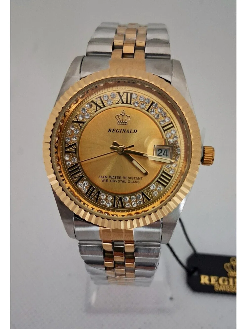 NEW IN BOX Men's Reginald 36mm Real Diamond Presidential Date Watch